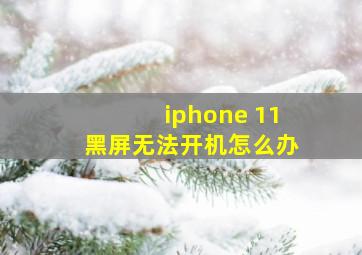 iphone 11黑屏无法开机怎么办